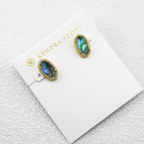 Kendra Scott Abalone Shell Stud Earrings - Picture 1 of 1